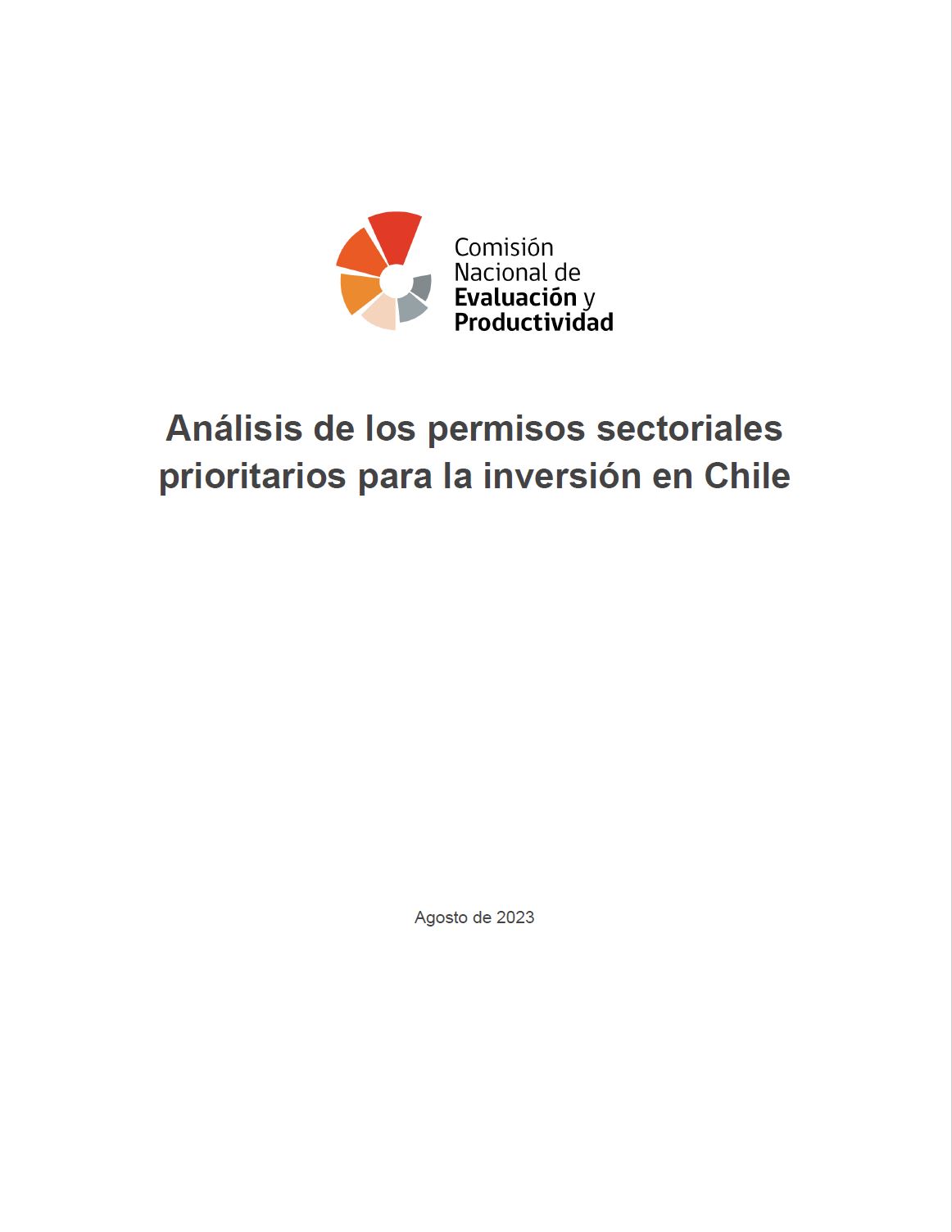 Portada del documento de Análisis de los permisos sectoriales prioritarios para la inversión en Chile